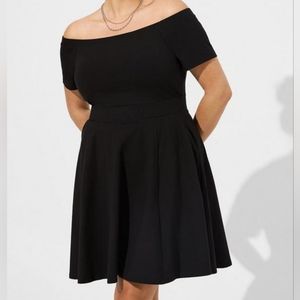 Torrid Mini Foxy Off Shoulder Skater Dress